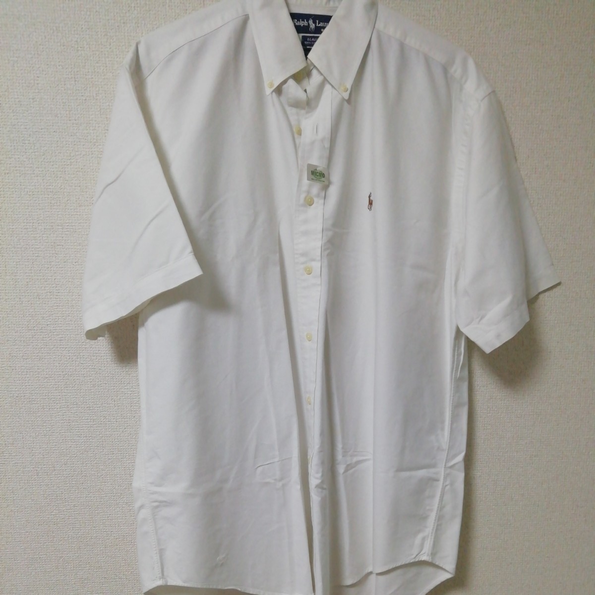 ラルフローレン  ボタンダウンシャツ 半袖シャツ　白シャツ　綿シャツ