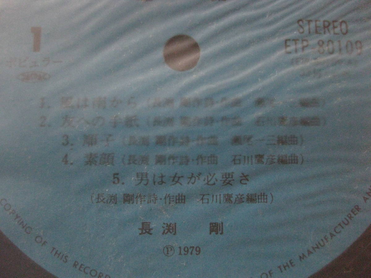 LP record Nagabuchi Tsuyoshi reverse .