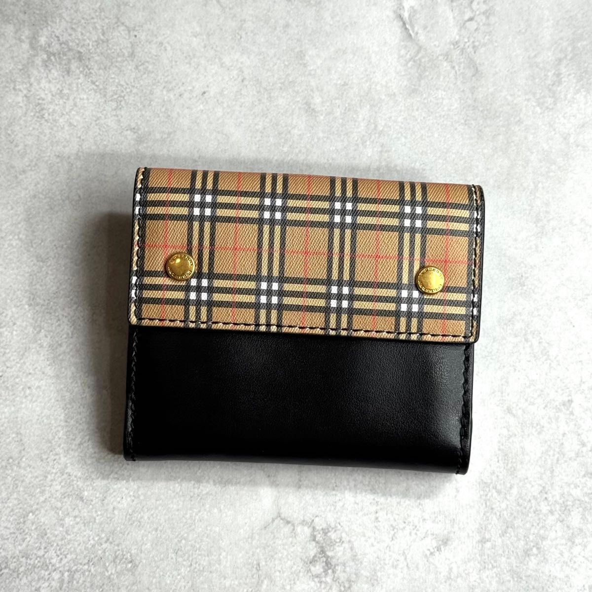 【BURBERRY】バーバリー チェック コンパクト ウォレット 刻印可 BURBERRY バーバリー / ヴィンテージチェックコンパクト