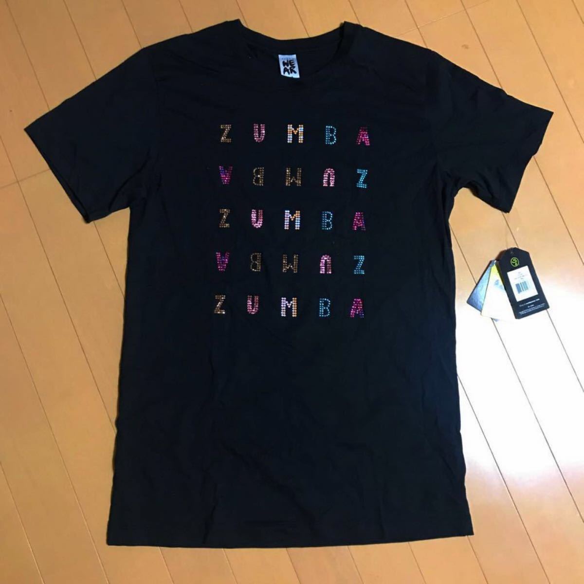 正規品！ZUMBA スワロフスキー Tシャツ 新作 新品 XSサイズ ブラック