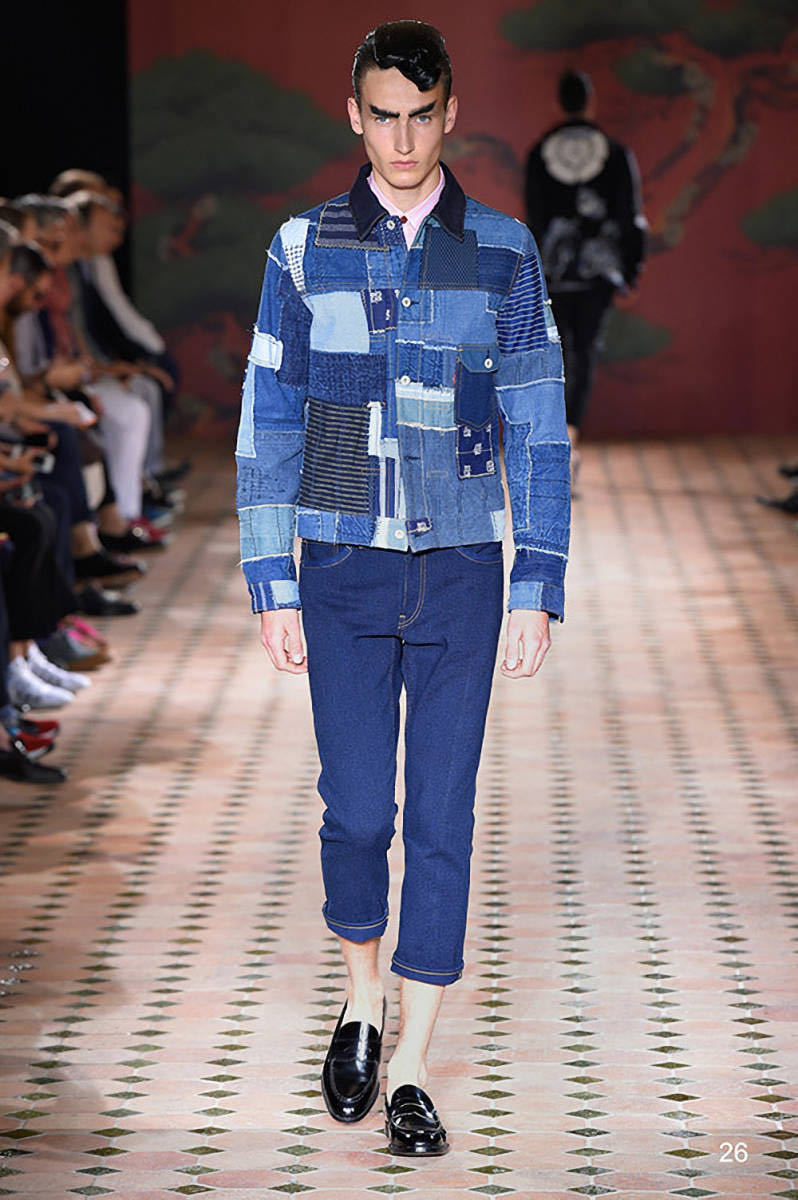 15SS パッチワークデニムパンツ 和柄 藍染め 刺子 JUNYA WATANABE MAN Levis コムデギャルソン ジュンヤマン 2015SS 襤褸 Patchwork Denim