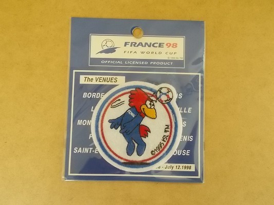 90s 1998年 16回 FIFA サッカー ワールドカップ フランス 刺繍ワッペン/SOCCERフランスW杯ジダンJリーグ フットボール ロナウド 427_画像1