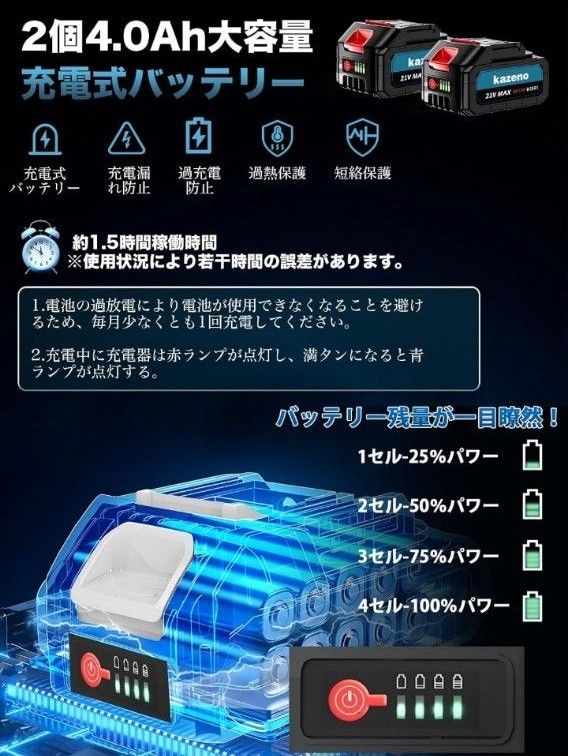 草刈り機 充電式 コードレス 芝刈り機 4000mAh大容量バッテリー2個付属 草刈り機 充電式 コードレス 芝刈り機 4000mAh大容量バッテリー2