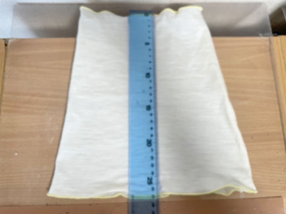 ゆったりやわらかリネン麻100%イエローエッジオフホワイトネックウォーマー日焼け止めにおススメ