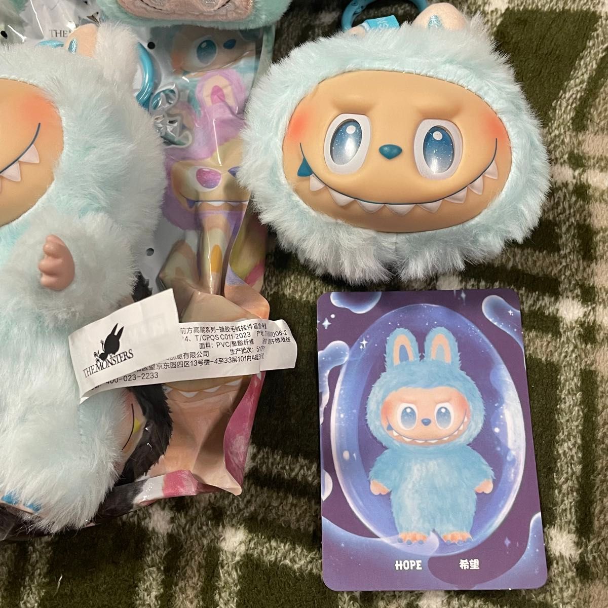 1 / 4 ZIMOMO 水色LABUBU ラブブ ぬいぐるみ 大人気 ラブブ LABUBU 可愛い うさぎ 海外輸入 ぬいぐるみ