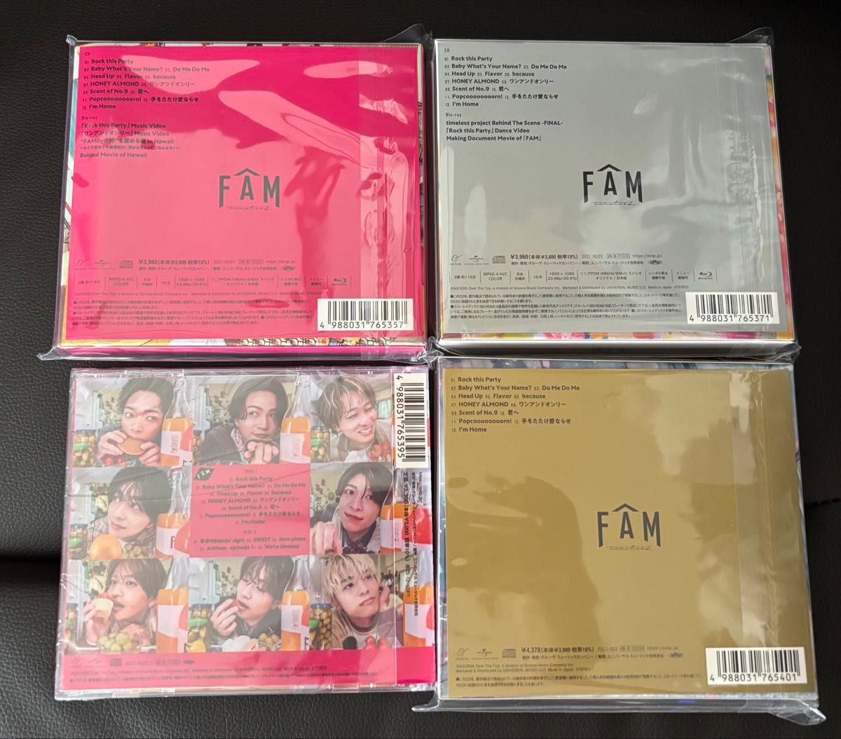 timelesz FAM 開封済み 未使用 美品 4形態 timelesz FAM 4形態セット Blu-ray 未使用プレイリストカード