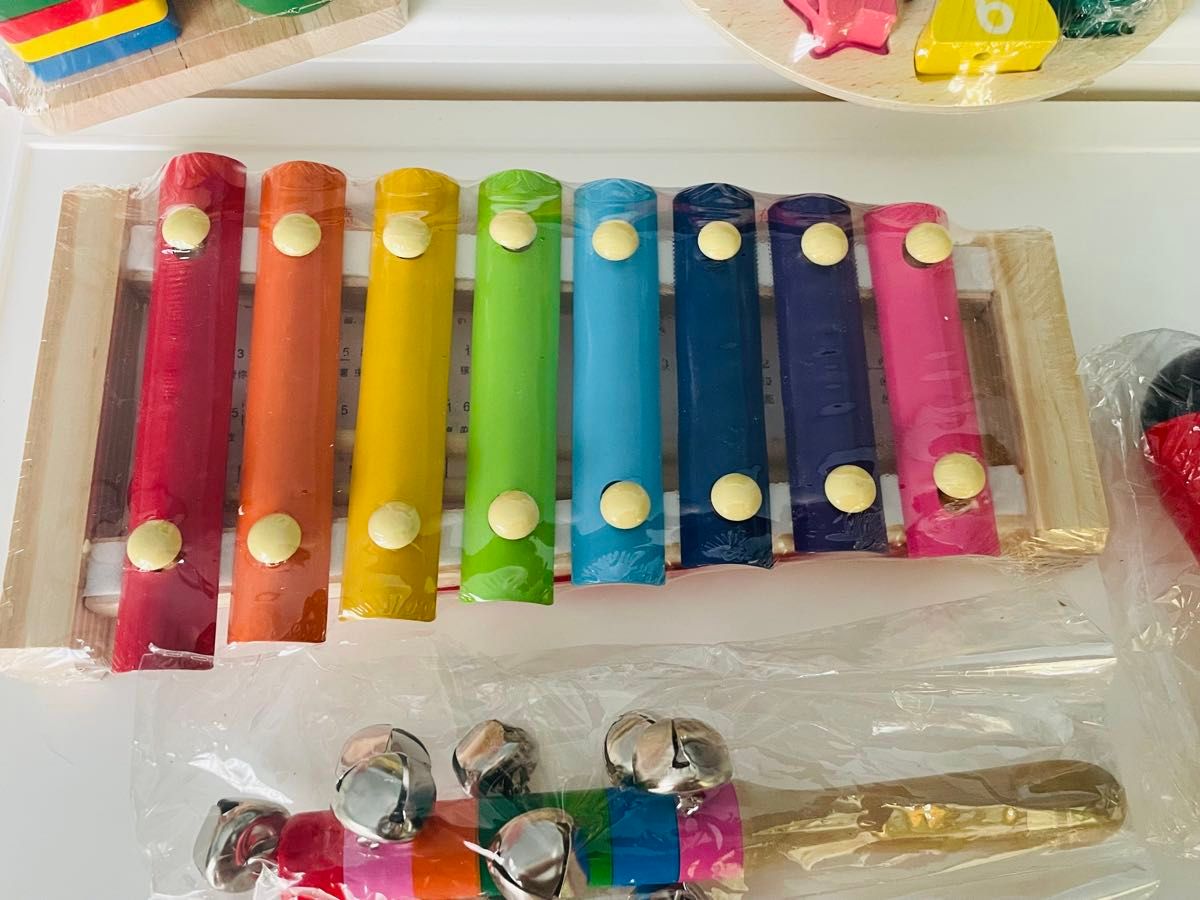 新品 木のおもちゃ 木製知育玩具 楽器 赤ちゃん 9個セット 新品 木のおもちゃ 木製知育玩具 楽器 赤ちゃん 9個セット