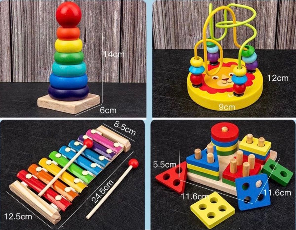 新品 木のおもちゃ 木製知育玩具 楽器 赤ちゃん 9個セット 新品 木のおもちゃ 木製知育玩具 楽器 赤ちゃん 9個セット
