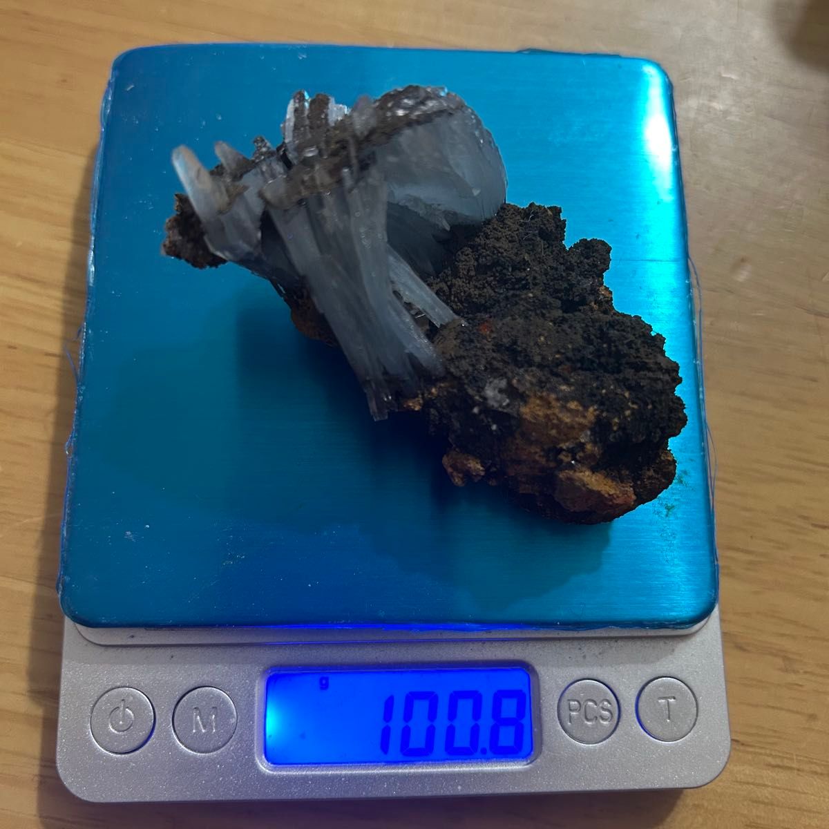 美発色】モロッコ産バライト青結晶 標本 鉱物コレクター向け 重晶石 Sidi Lahcen鉱山 原石 鉱物標本　ブルーバライト.