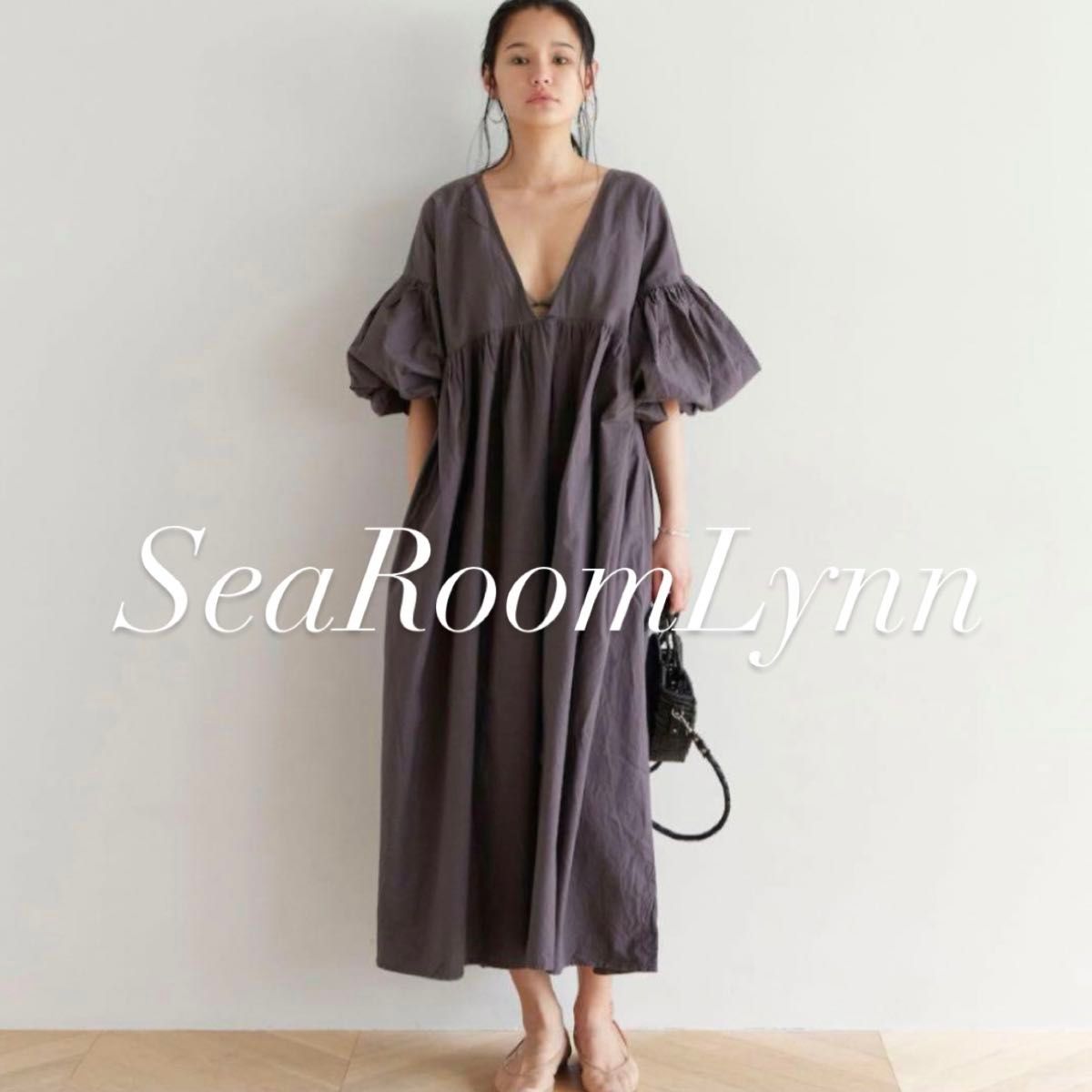 searoomlynn コットンキャンブリックパフスリーブワンピース S searoomlynn シールームリン コットンキャンブリック