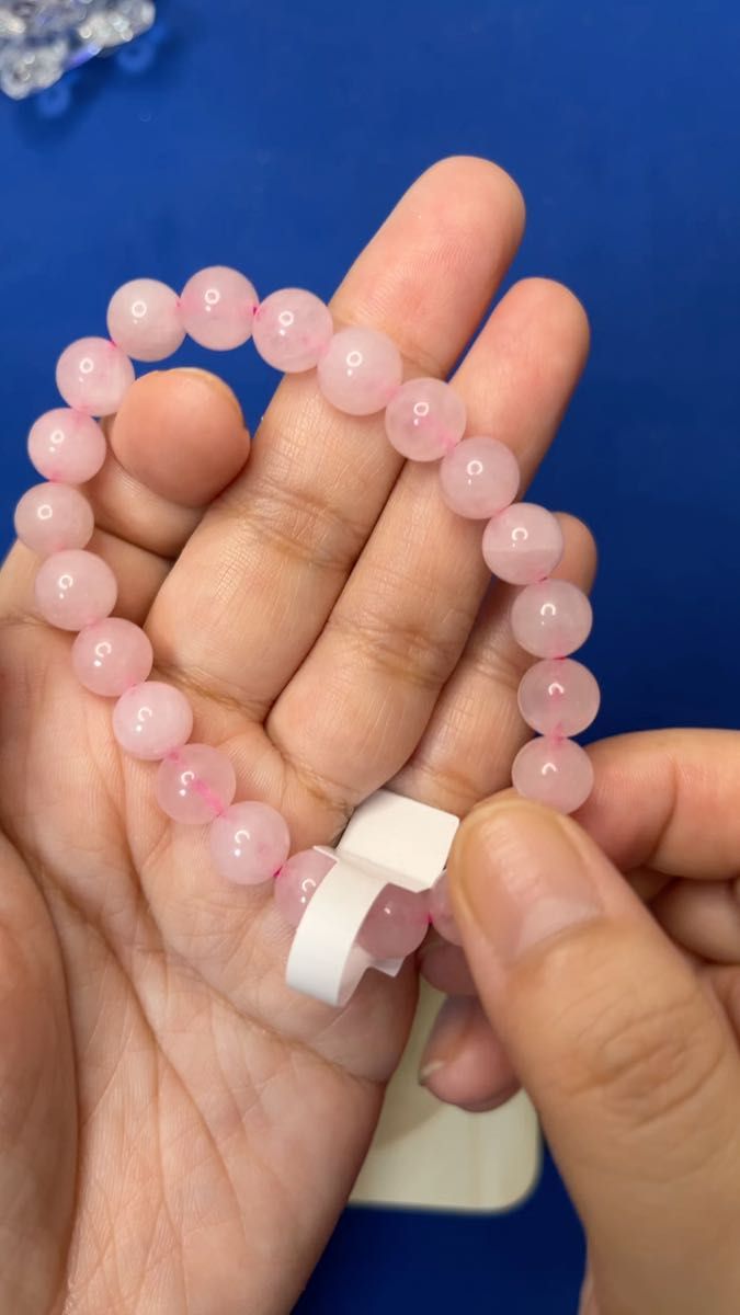 ran☆天然石ローズクォーツ可愛らしい(8mm)サイズブレスレット!自己肯定感を高める!
