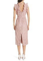 新品送料無料US2号/JP9号ケイトスペード ニューヨークKate Spade New York flora lace ruffle dress レースワンピースピンク