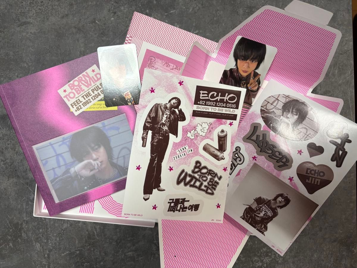 【新品未開封】JIN ECHO JAPANオフィシャルトレカ付 3形態3セット JIN ECHO 3形態セット+特典 weversアルバム 缶ミラー 3個 トレカ