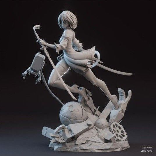 2B 1/8 ニーアオートマタ ガレージキット 未塗装 未組立 フィギュア 2B 1/8 ニーアオートマタ NieR Automata 未塗装未組立