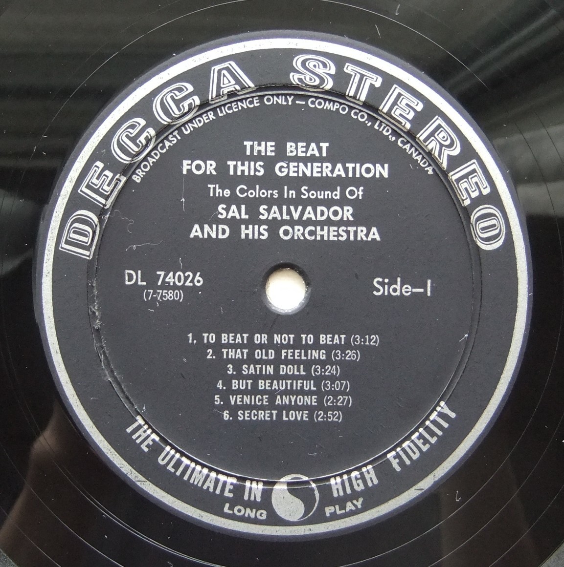 ◆ SAL SALVADOR / The Beat For This Generation ◆ Decca DL 74026 (black:dg) ◆ S_画像3