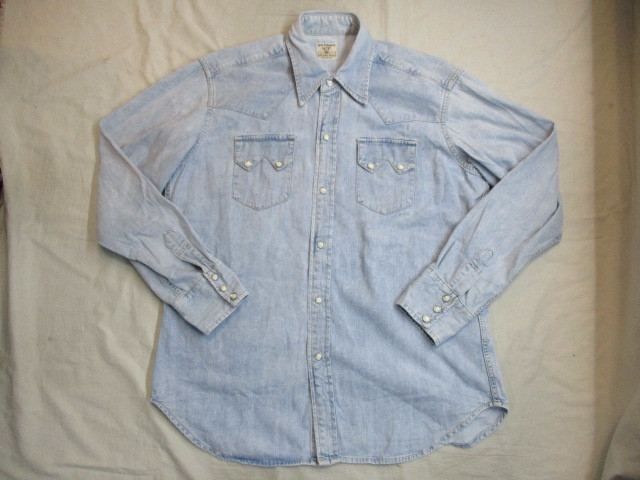 Levis リーバイス 7205-0006 ショートホーン USED加工 ウエスタンデニムシャツ L