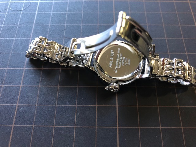 AK65 美品程度 箱付属品有 PAUL＆JOE ポール＆ジョー PJ-7020 デザイン文字盤 リューズ猫型 SSモデル クオーツ レディース 腕時計_画像8