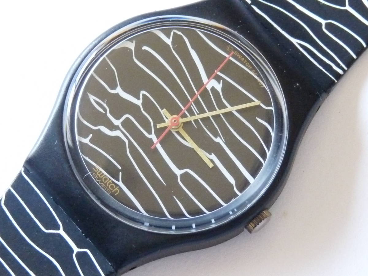 激レア1987年モデル 未使用電池交換済 美品 スウォッチ Swatch 黒盤に