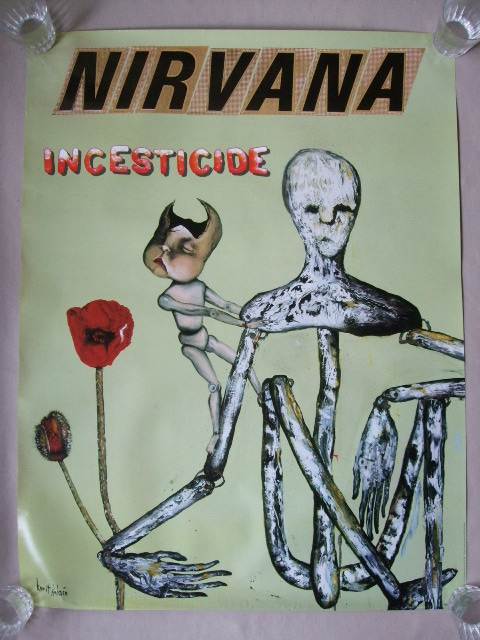 1992 year Vintage / NIRVANA / INCESTICIDE / Pro motion poster / that time thing not for sale / Vintage secondhand goods / scratch equipped / SUB POP / DGC