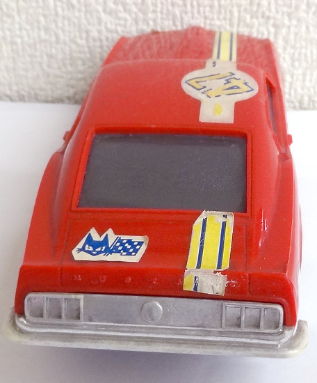  retro * Bandai old Logo Mark face attaching minicar Ford Mustang red 16cm/ van The i Bandai baby 