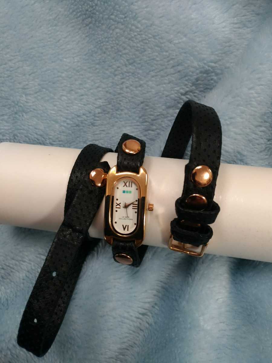 新品ラメール コレクションズ La Mer Collections腕時計 レディース レザー 巻き巻きブレス 　ホワイト_画像2