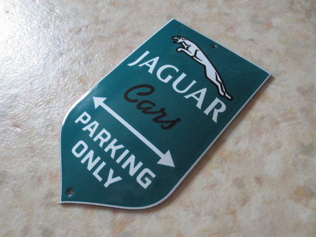 1950 period Jaguar exclusive use parking place enamelled antique signboard *JAGUAR XKE*XJ*XF*XE*EF-TYPE*I-PACE* Britain car collection 