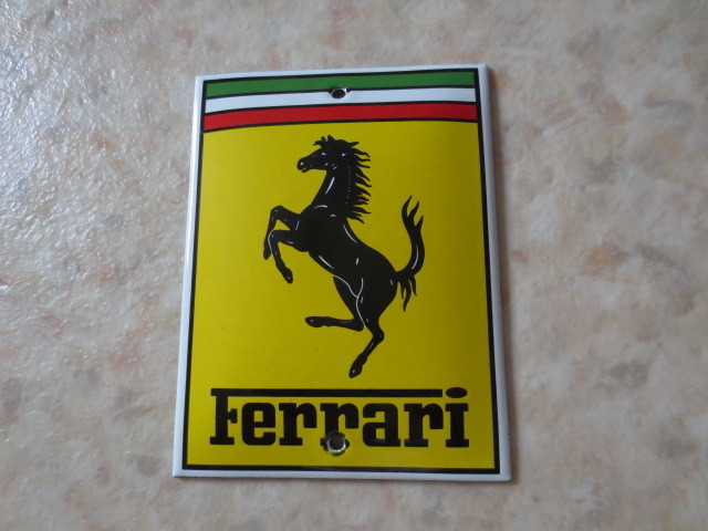 1950 period Ferrari - antique signboard * enamelled * Britain made *FERRARI* Enzo Ferrari -* supercar *miremi rear *F4050*288GTO