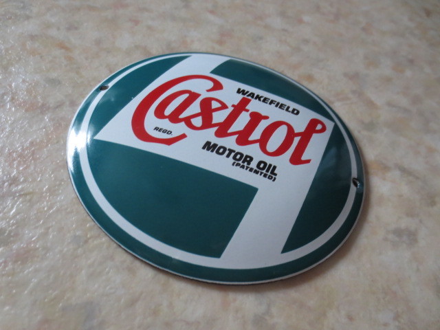 1950 period Castrol antique signboard * Britain made *CASTROL*BP*SHELL* Britain car * Range Rover * Jaguar *a stone * Bentley *MINI*MG