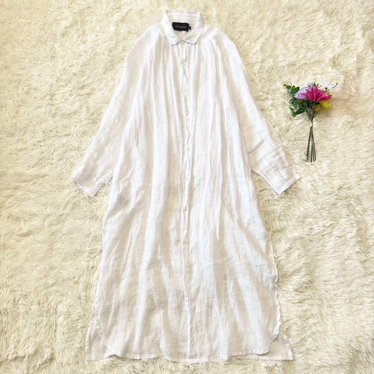 美品 24SS ジョインクローズ ドゥーズィエムクラス リネン シャツ ドレス 24SS JOIN CLOTHES ジョインクローズ ドゥーズィエムクラス