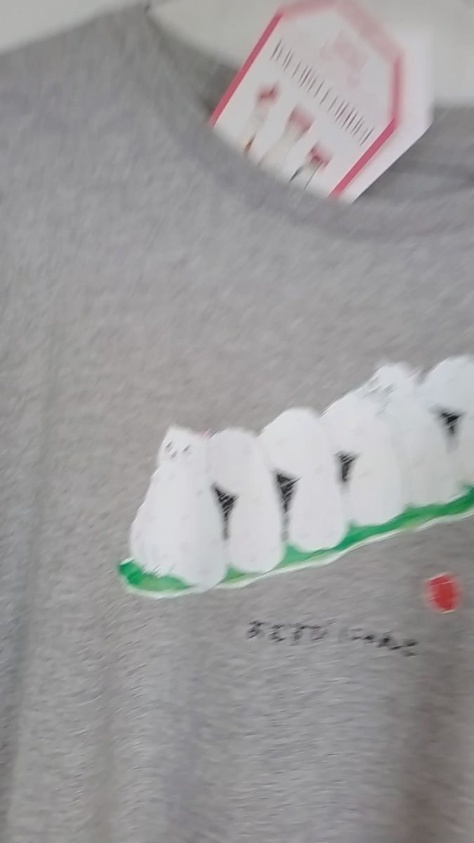 TOCORO COMUGI T-shirts studio おむすびにゃんこ五分袖 猫柄Tシャツ 4L