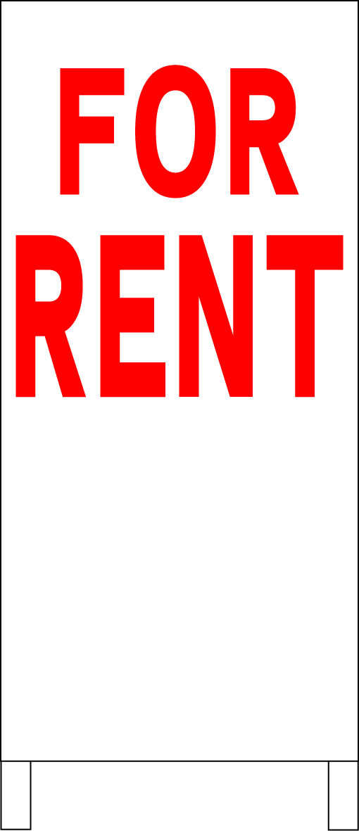 両面スタンド看板「FOR RENT（赤）」全長 約100cm 屋外可 送料込み