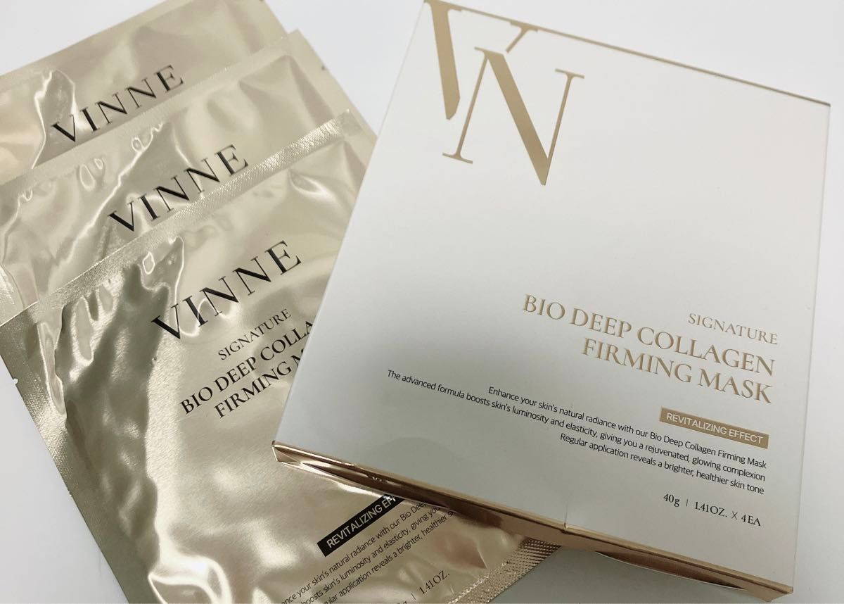 VINNE BIO DEEP COLLAGEN FIRMING 3個セット Best Collagen Mask for Skin Brightening & Firming 2025
