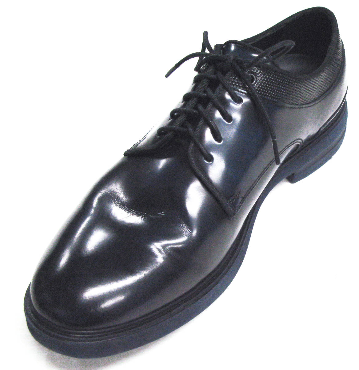 LANVIN COLLECTION ： 青/黒 ムラペイント レザー シューズ （ ランバン 靴 革靴 プレーントゥ LANVIN COLLECTION leather shoes_画像2