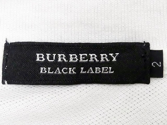 即決★BURBERRY BLACK LABEL★メンズM 廃版 ポロシャツ バーバリーブラックレーベル 2 白 ホワイト 三陽商会正規 ナイト刺繍