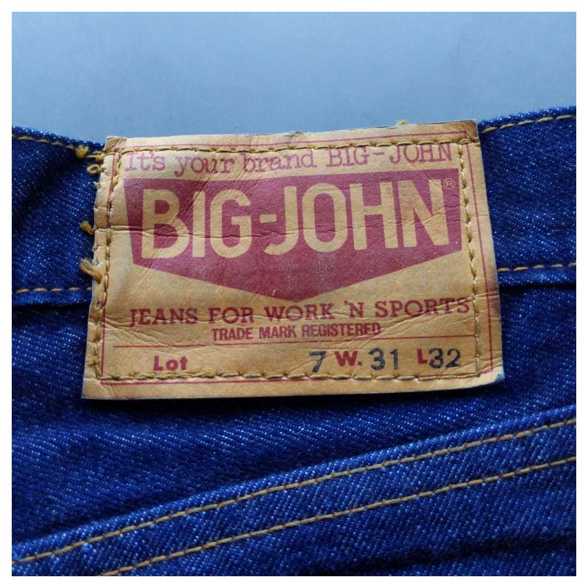 * редкий 60\'s~70\'S Vintage Big John BIGJOHN одна сторона уголок джинсы ta long молния темно синий Baki Baki Denim W31