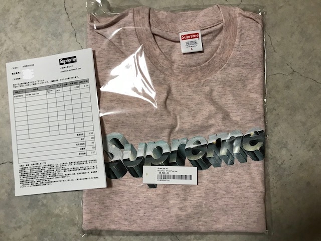 （L）未使用品 納品書付き 20ss Supreme Chrome Logo Tee Lサイズ シュプリーム ロゴTシャツ ヘザーピンク_画像2