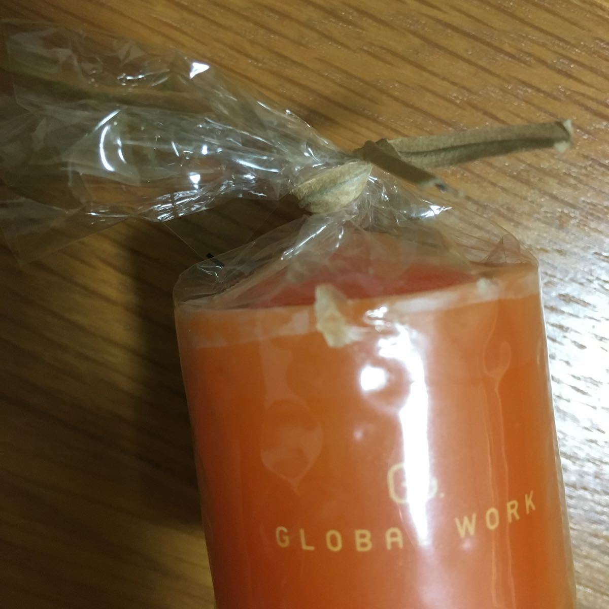【新品即決】グローバルワークオリジナルキャンドル　オレンジ　globalwork 非売品_画像3