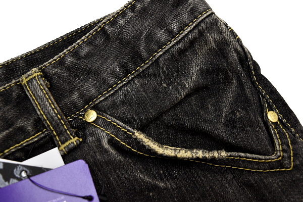 M-931★送料無料★新品★ASH&DIAMONDS アッシュアンドダイヤモンド★定価 \30450 ヴィンテージ加工ブラックデニム スタッズミニスカート 25