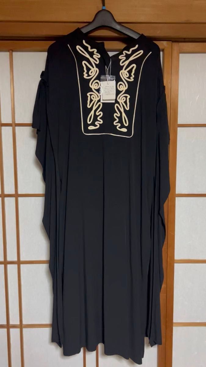 新品 2way ワンピース チュニック 半袖 黒 レーヨン