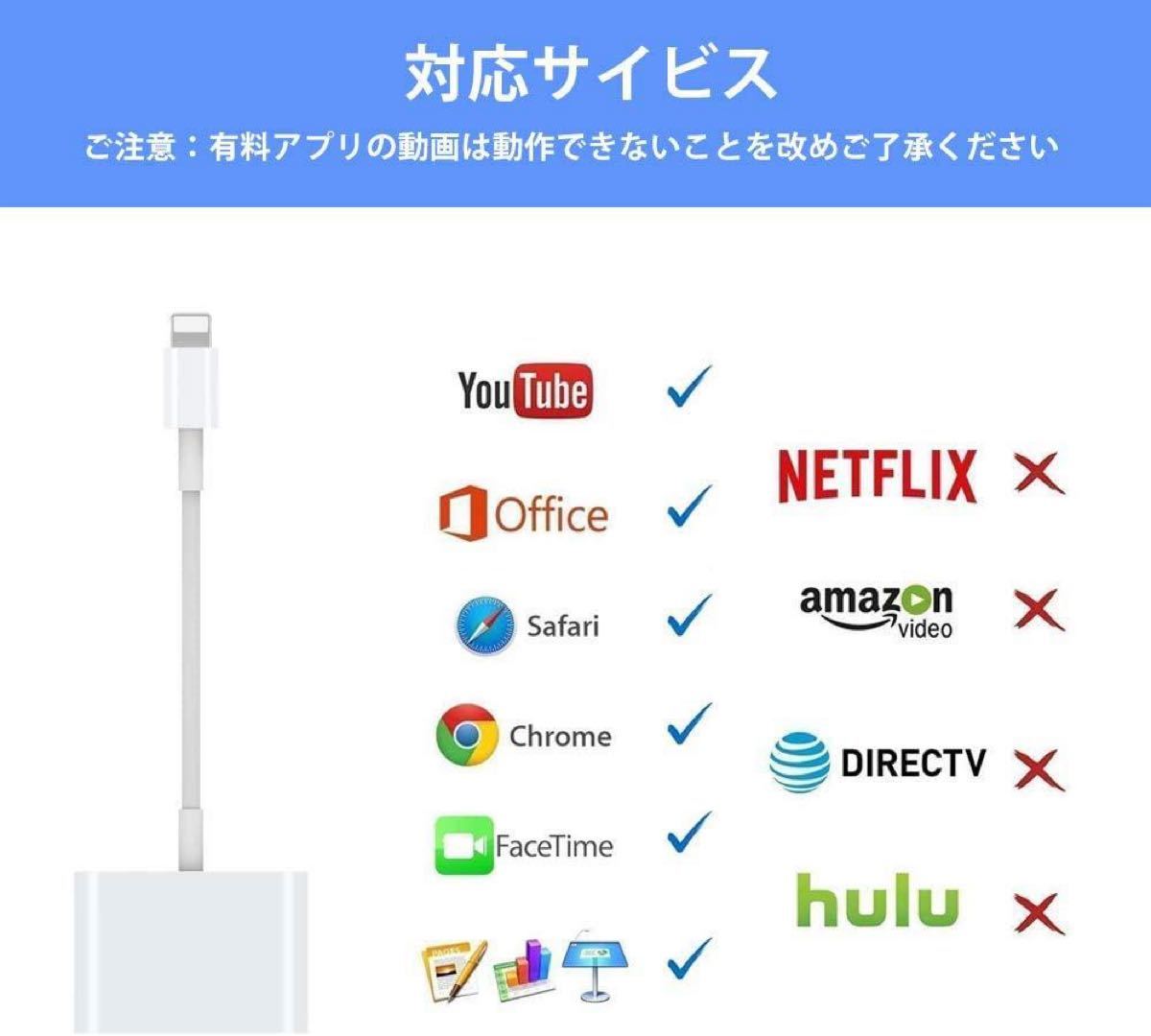 iPhone HDMI 変換アダプタ HD1080P#453