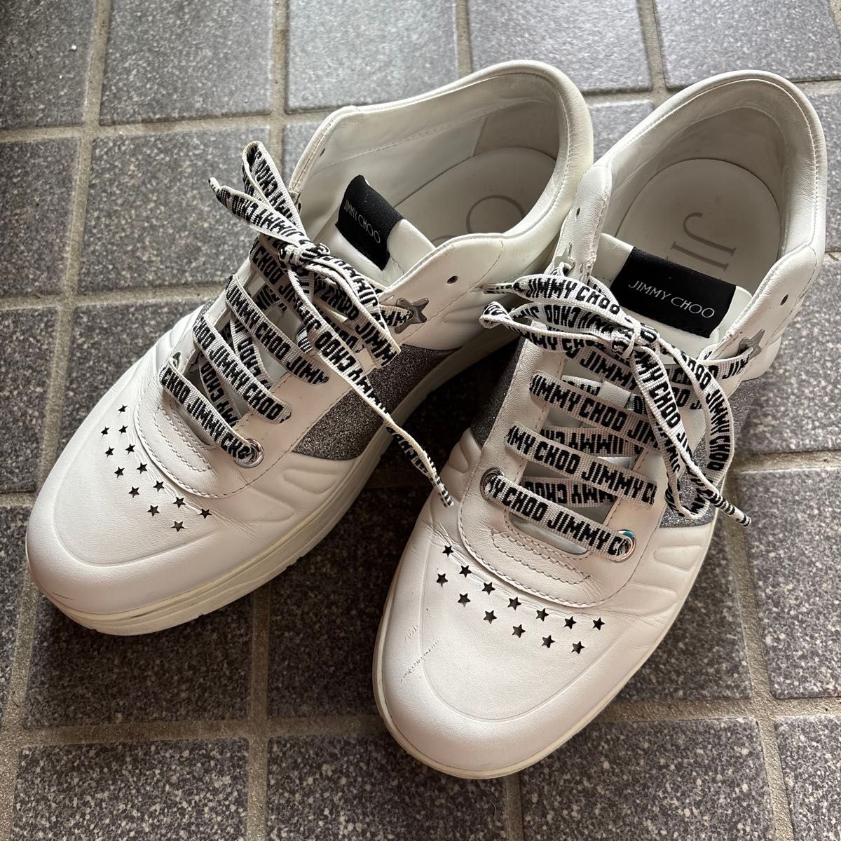 JIMMY CHOO の靴♪ ★ HAWAII F★ YFL【グリッター】 JIMMY CHOO ジミーチュウ スニーカー HAWAII/F グリッター 白