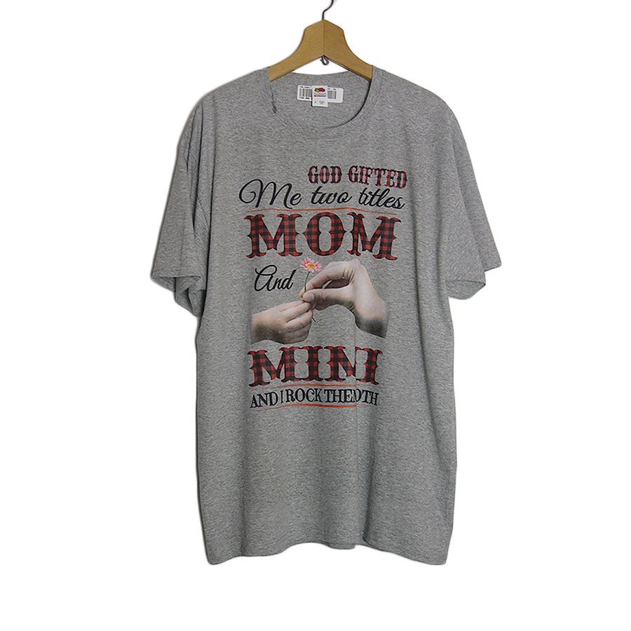 Tシャツ 新品 プリントTシャツ デッドストック メンズ Lサイズ FRUIT OF THE LOOM グレー色 MOM and MIMI #2161_画像1