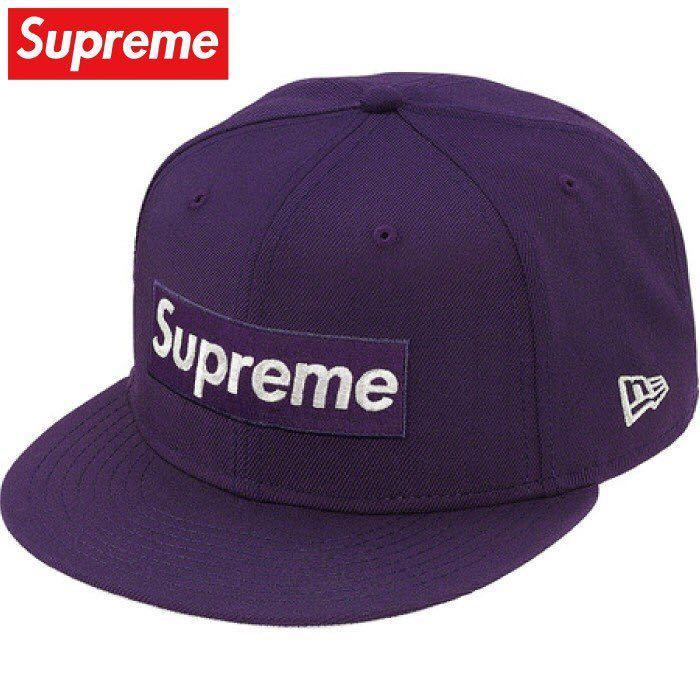 送料無料 紫 7 3/8 Supreme $1M Metallic Box Logo New Era cap purple 