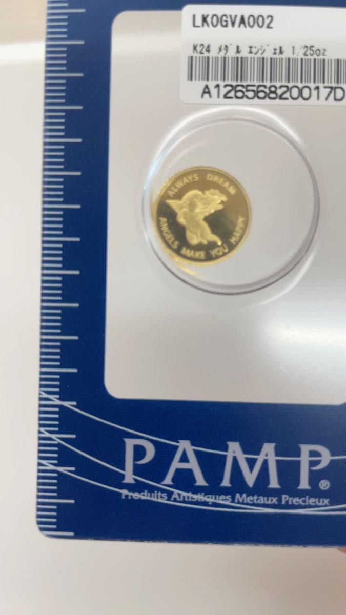 純金 エンジェル コイン 1/25oz 1.244g ケース入り K24