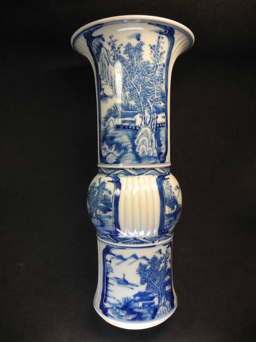 最終値下げ 中国 清時代 青花人物山水紋花觚 染付 - www.vagparts.ie