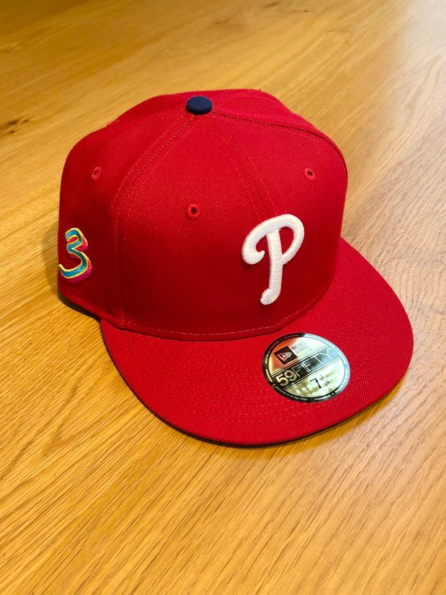 【MLB】ブライス・ハーパー選手所属 フィリーズ キャップ-レッド 新品 フィリーズ MLBプレイヤーズウィークエンド ブライス