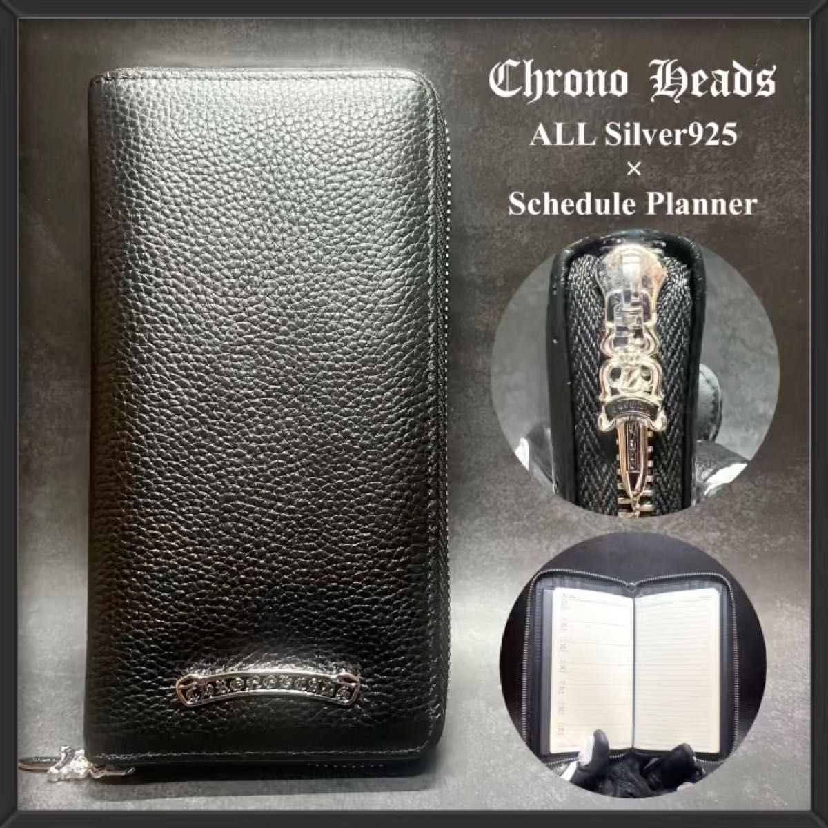 【本革手帳 × Silver925】手帳カバー|財布機能付き||シルバー925 |Chrono Heads