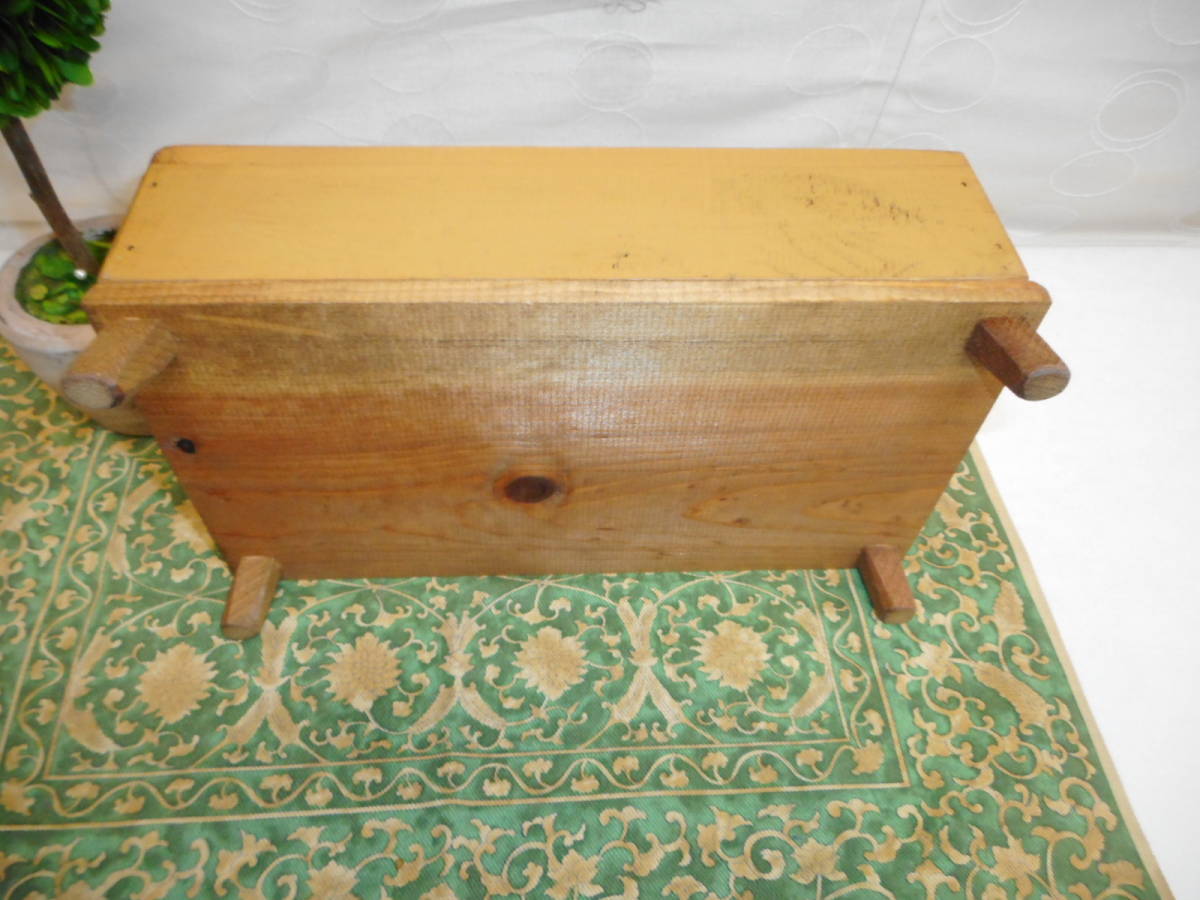  handmade hand made wooden teshu box yellow group Country style tolepainting remake stock goods 