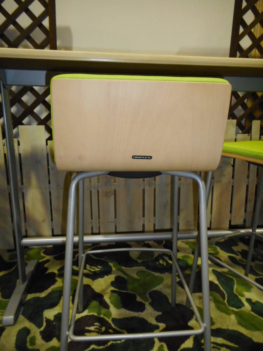 oka blur counter table & high chair 2 legs Alto Cafe light green furniture interior secondhand goods 