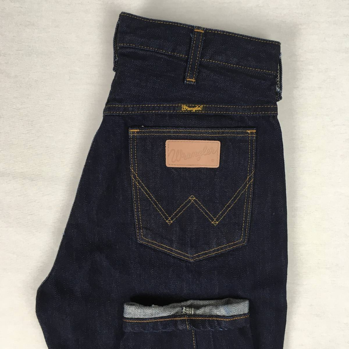 【美品】Wrangler ラングラー WM1716 テーパード 日本製 デニム パンツ ジーンズ Sサイズ ジップフライ 濃紺_画像1